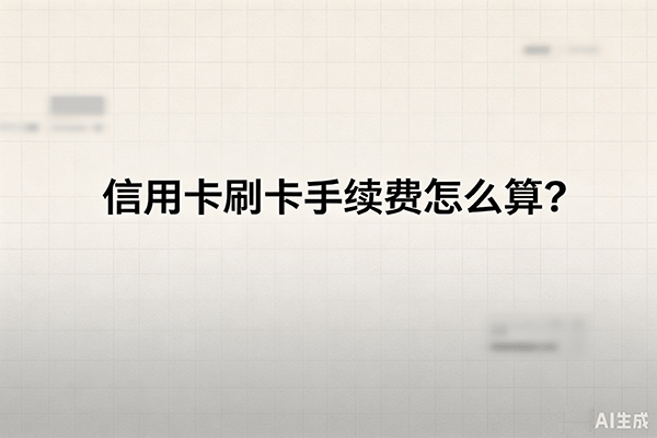 信用卡刷卡手续费怎么算