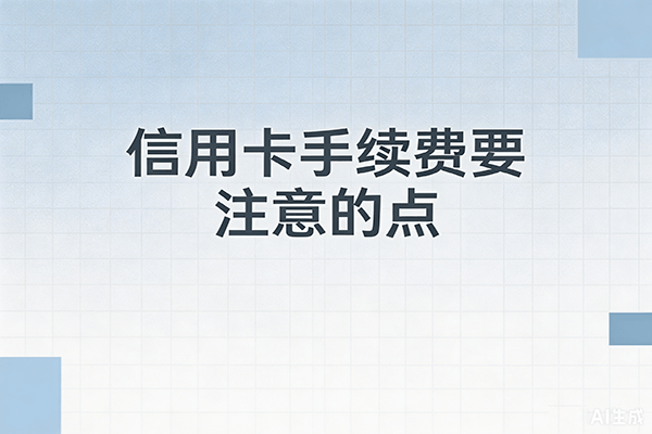 信用卡手续费要注意这几点